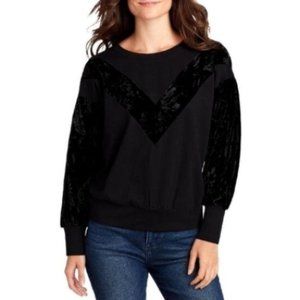 NEW WILLIAM RAST Hannah Velvet Black Pullover